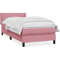 vidaXL Boxspring met matras fluweel roze 90x210 cm