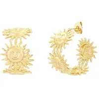 Yehwang Oorbellen - - Goud - Hoops - Zon - Zomer - Stainless steel