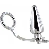 Metal hard MetalHard CockRing Met Anale Plug - Roestvrij Staal - Cockring 45mm - Buttplug 50mll - Zwaar (1050gr)