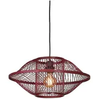 Good&Mojo Bamboe LED Hanglamp Maui | 1X E27 Max 60W | Deep Wine Red