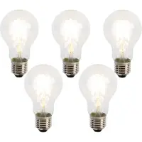 LUEDD Set van 5 E27 LED lamp filament A60 schemersensor 4W 470 lm 2700K