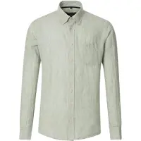 Casa Moda Casual Fit overhemd groen gemeleerd met borstzak