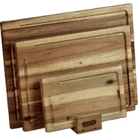 Kesper 3-delige set snijplank inclusief standaard - materiaal: acacia - afmetingen: 40 x 30 x 1 - 5 cm - kleur: bruin - 28130