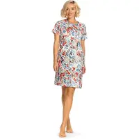 Comtessa Ascafa Nachthemd 'Jolly Wake Up' - Dames Nachtmode - Korte Mouw - Licht Blauw - Maat 46