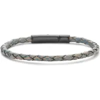 Frank 1967 bracelet blue braided leather 23cm ipb