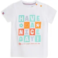 4PRESIDENT T-shirt wit Meisjes Stretchkatoen Ronde hals Printopdruk - maat 92
