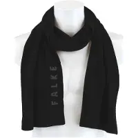 Falke Basic Jacquard Logo sneldrogend warm wol wintersjaal unisex zwart - maat ONESIZE