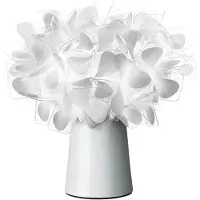 Slamp Design tafellamp Clizia, dimbaar, wit / opaal, Woon-/ Eetkamer, Kunststof, Design, tafellamp