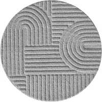 Muratap Japandi art rond vloerkleed boho scandinavisch laagpolig effen - 200 cm rond