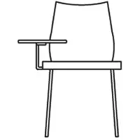 Kartell Maui Fauteuil Met Links Tablet - Set van 2 Anthracite