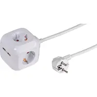 Vivanco Voedingskabel Met 4 Stopcontacten + 2 Usb-a-poorten