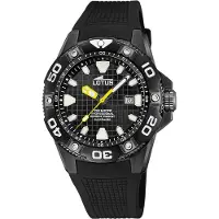 Lotus Kwartshorloge Diver Horloge, herenhorloge, analoog, dag, saffierglas, rubberen band