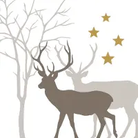 Ppd - diner servetten - Winter Deers white