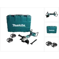 Makita DGA 900 TKX2 accu haakse slijper 36V ( 2x18V ) 230mm borstelloos + 2x accu 5,0Ah + Ezynut + koffer - zonder lader