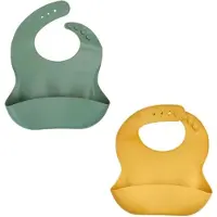 Thermobaby Set van 2 Siliconen slabbels 1 Cactus Groen + 1 Honing geel