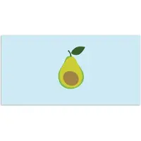 PosterMonkey Poster 80x40 cm - Avocado - Illustratie - Groene - Vrucht - Posters - Kamer decoratie - Wanddecoratie woonkamer - Muurdecoratie slaapkamer