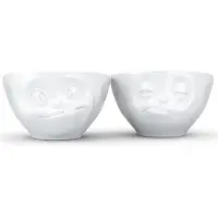 Tassen Set de 2 petits Bols Gourmand et Endormi en Porcelaine