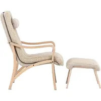 Venture Home Fårö fauteuil met voetenbankje bruin.