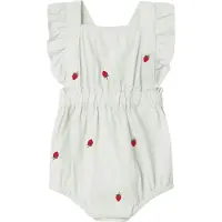 Name it BABY romper NBFDERILLA wit/rood Meisjes Katoen Ronde hals Logo - maat 56