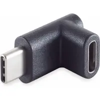 S-Conn USB-C naar USB-C adapter - haaks naar boven/beneden - USB3.2 (tot 10 Gbit/s) - PD tot 20V/5A / zwart