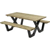 Talen Buitenmeubelen Picknicktafel geimpregneerd metalen frame 180x160 cm