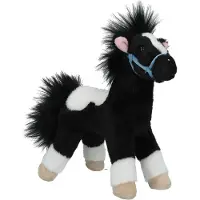Depesche knuffelpaard, zwart-wit, 18 cm