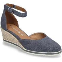 Tamaris Espadrilles Sleehak blauw Textiel Maat 37