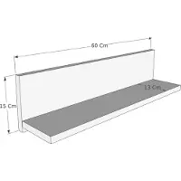Hannah Home Wandplankset Woody Fashion | 60 x 13 x 15 cm | Atlantic Pine Black