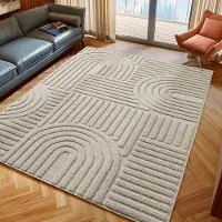 Muratap Japandi art vloerkleed boho scandinavisch laagpolig effen - 200x290 cm