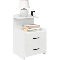 vidaXL Nachtkastje met 2 lades 40x36,5x62 cm wit