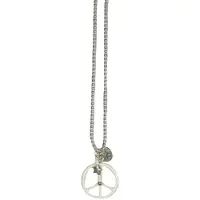 Heaven Eleven KIDS - Meisjes - ketting - ballchain - rvs - peace - bone