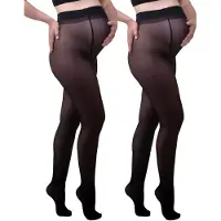 Mamsy - 2-Pack Comfortabele Sheer Zwangerschapspanty 20den - Zwart - L