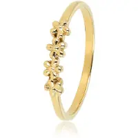 My Bendel - Goudkleurige Ring met Bloemetjes - Elegant en Tijdloos Sieraad - met Luxe Cadeauverpakking | Sieraden Voor Dames | Maat 17.00 Mm / Maat 53