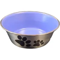 Nobleza Kattenvoerbakje - RVS - Inhoud 275ml - Hondenvoerbakje - Drinkbak hond - Voerbak kat - Drinkbak kat - Blauw