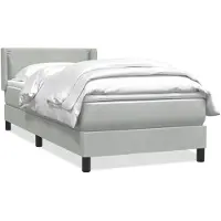 vidaXL Boxspring met matras fluweel lichtgrijs 80x210 cm