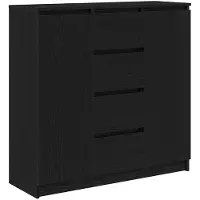 vidaXL Dressoir met lades 100,5x35x98,5 cm spaanplaat zwart eiken