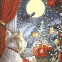 IHR Lunch servetten - Dog Is Waiting For x-mas
