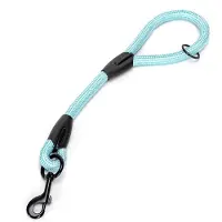 Nobleza Korte Hondenriem - 45 cm - Stevig Gevlochten Nylon - Voor Middelgrote en Grote Honden - Lichtblauw