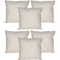 Anna's Collection Buiten of tuin sier kussens - 6x - zand/beige - 45 x 45 cm - binnen/buiten - zitkussens tuinstel