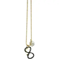 Heaven Eleven KIDS - Meisjes - ketting - ballchain - rvs - goud - zwart - infiniti - bone