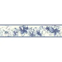 Esprit 7 Behangrand blauw wit bloemen 1897-45