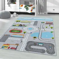 Muratap Play vloerkleed kinderkamer verkeer laagpolig 100x150 cm