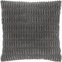 Unique living CEDRO - Sierkussen - 45x45 cm - Ribmotief - Dark Grey