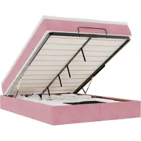 vidaXL Ottoman bed met matras 140x190cm fluweel roze