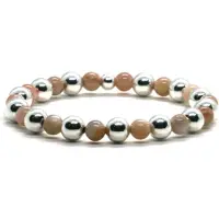 Heaven Eleven KIDS - meisjes - armband - zilver - 925 - sunstone - 7mm - 15cm