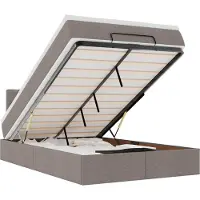vidaXL Ottoman bed met matras en LED's 120x200cm stof taupe