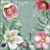 Ambiente - Lunch servetten - Helleborus Orientalis Green