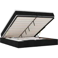 vidaXL Ottoman bed met matrassen 200x200cm stof zwart