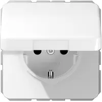 JUNG CD1520BFKLWW Wandcontactdoos met randaarde en klapdeksel Inzetstuk 1-voudig Alpine-wit 1 stuk(s)