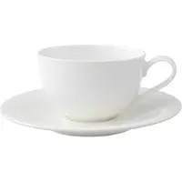 Villeroy & Boch New Cottage Basic Cappuccinokopje Met Schotel - Koffiekopjes Porselein White - 23636-23638